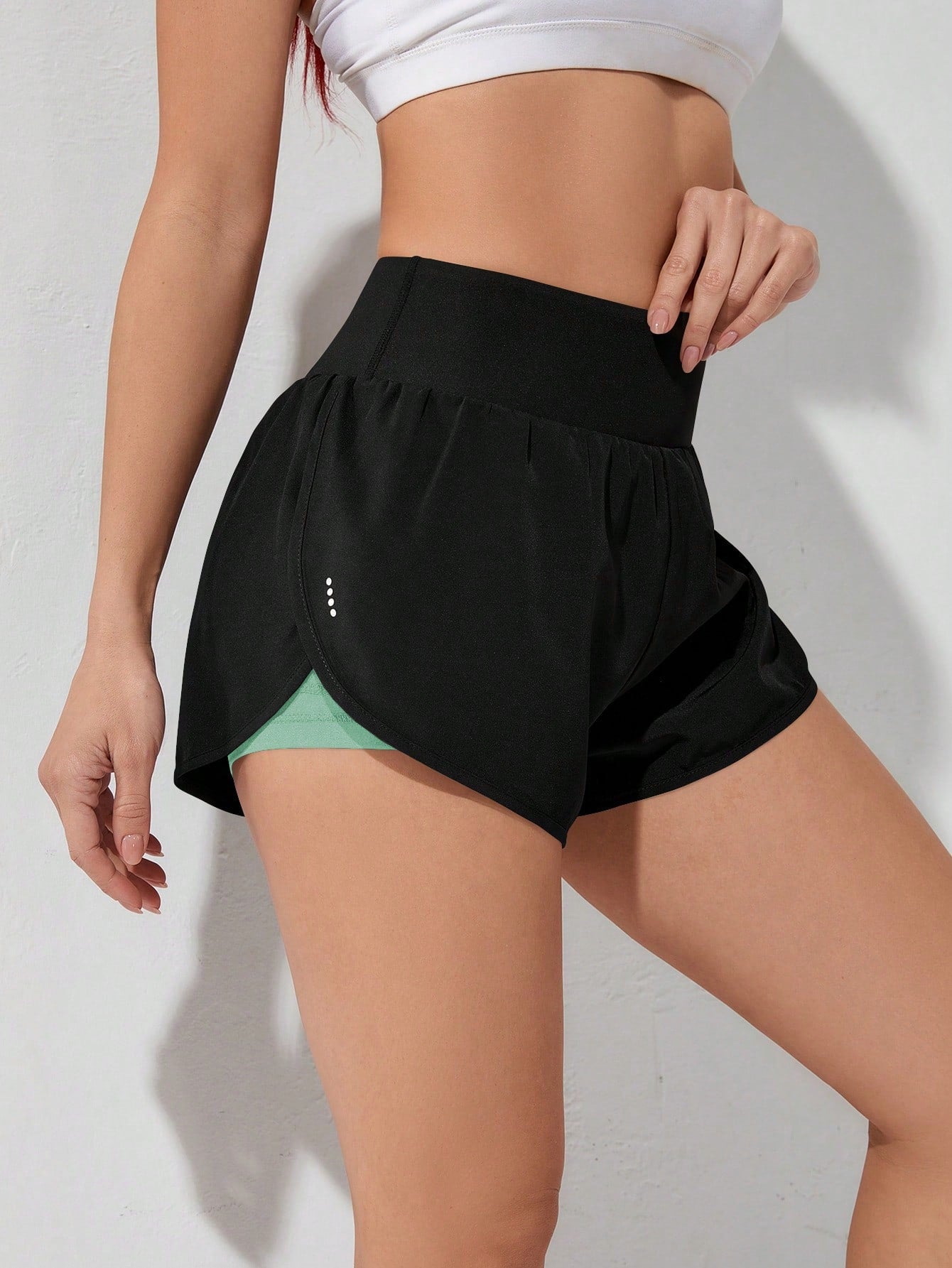Gameset SHEIN Sport Shorts Esportivos com Bolso de Celular 2 em 1, Shorts Elásticos