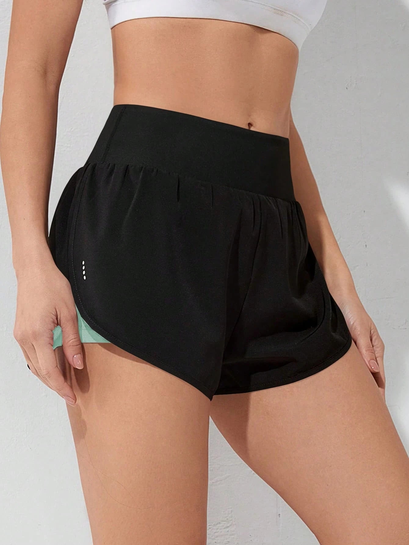 Gameset SHEIN Sport Shorts Esportivos com Bolso de Celular 2 em 1, Shorts Elásticos