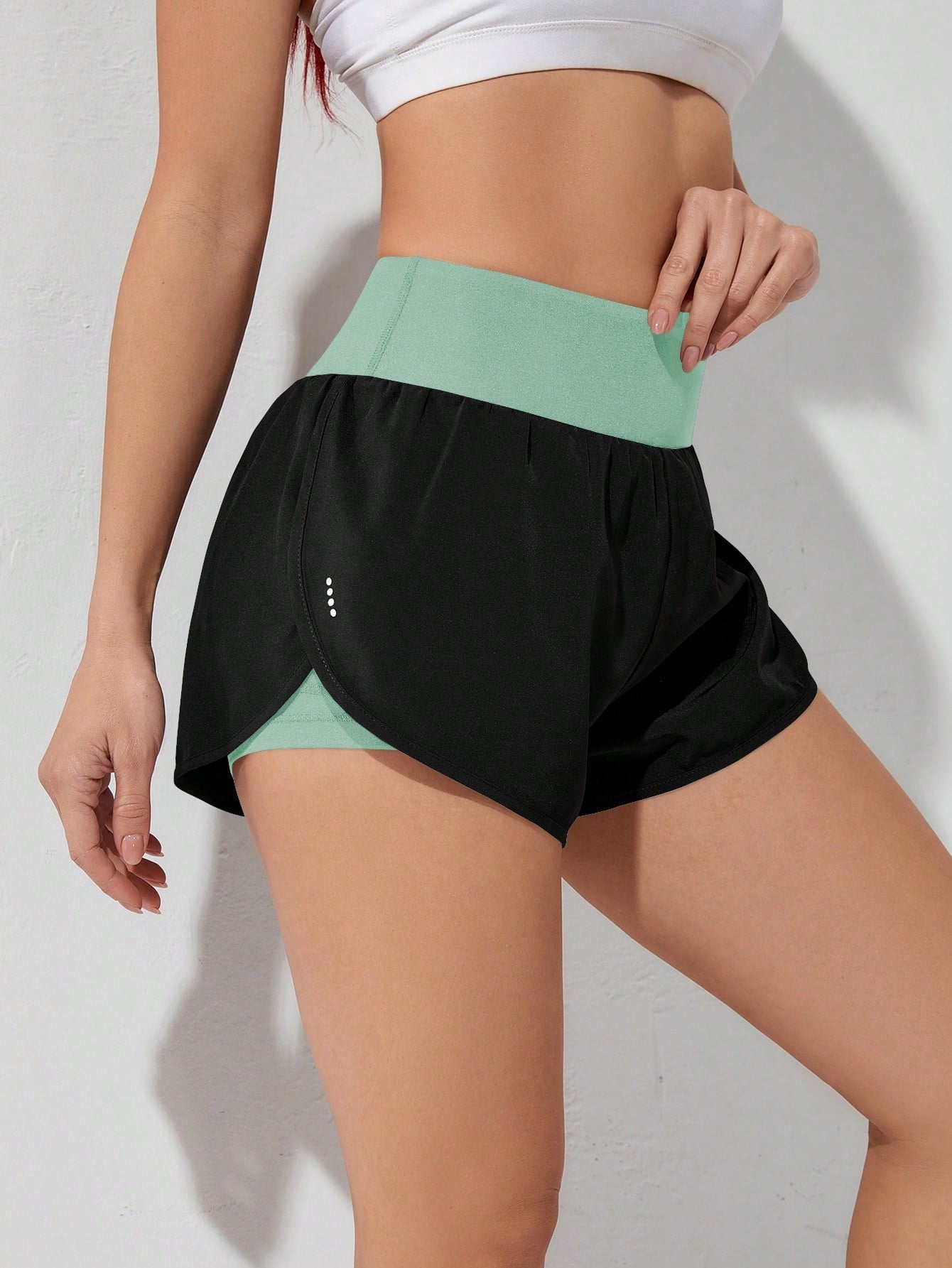 Gameset SHEIN Sport Shorts Esportivos com Bolso de Celular 2 em 1, Shorts Elásticos