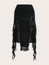 Saia com Fenda e Detalhe Franzido