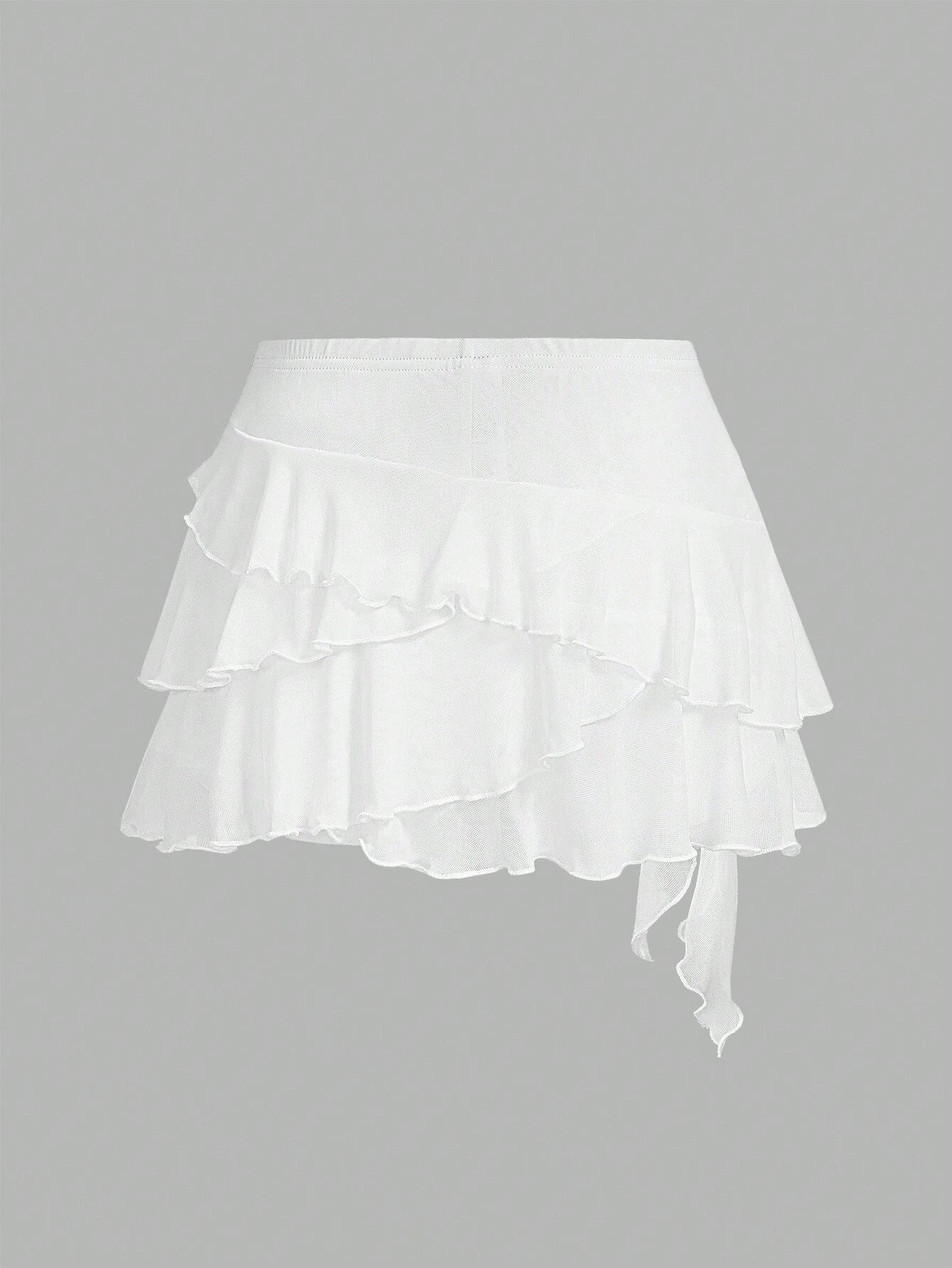 Saia Curta com Babados Multicamada