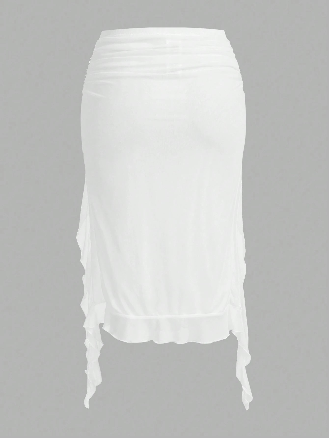 Saia com Fenda e Detalhe Franzido