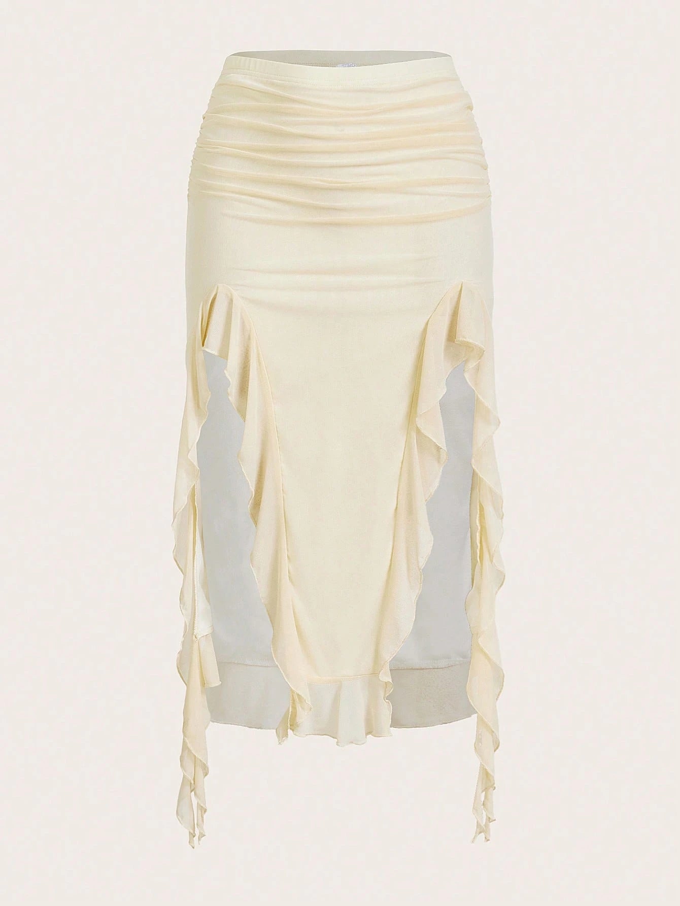 Saia com Fenda e Detalhe Franzido