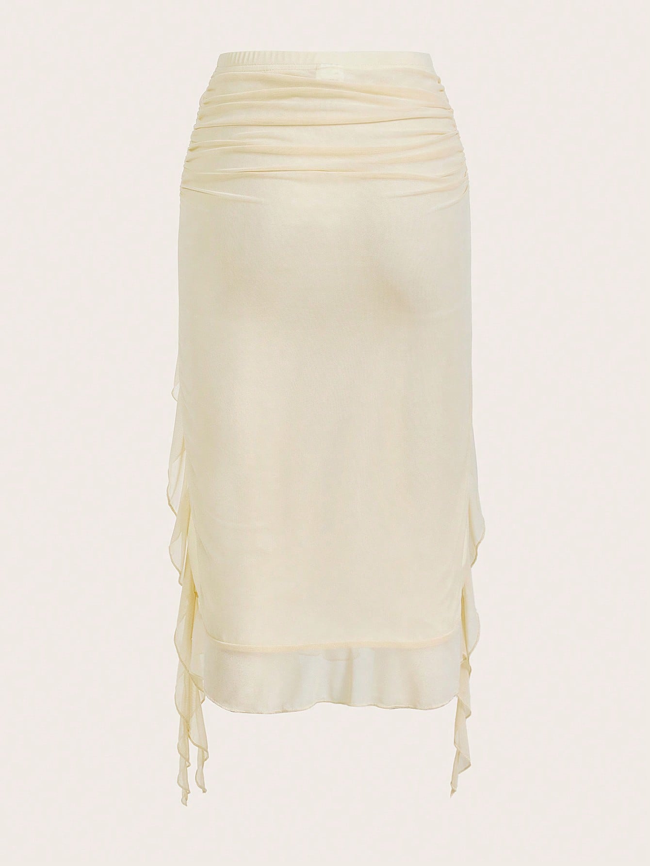 Saia com Fenda e Detalhe Franzido