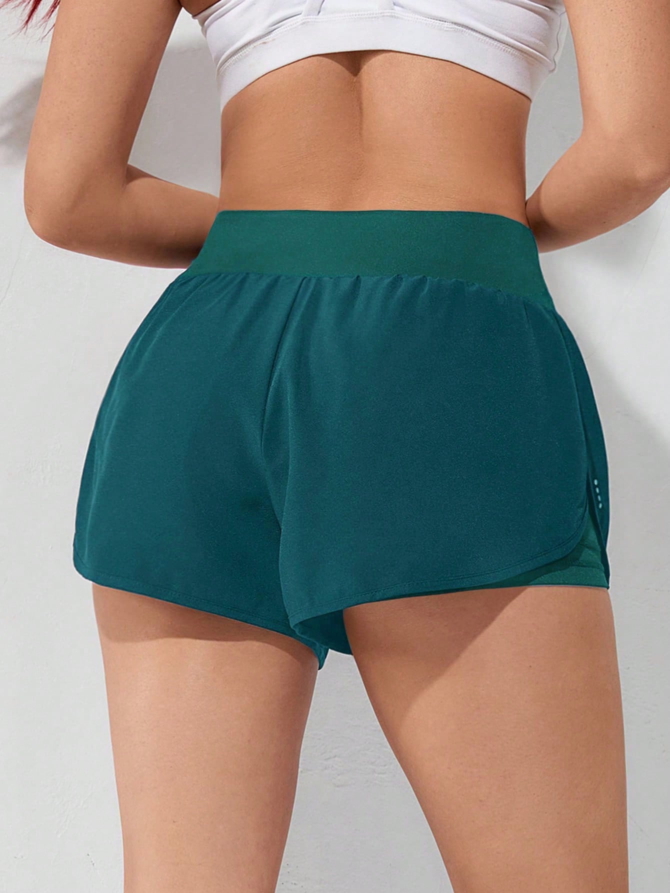 Gameset SHEIN Sport Shorts Esportivos com Bolso de Celular 2 em 1, Shorts Elásticos