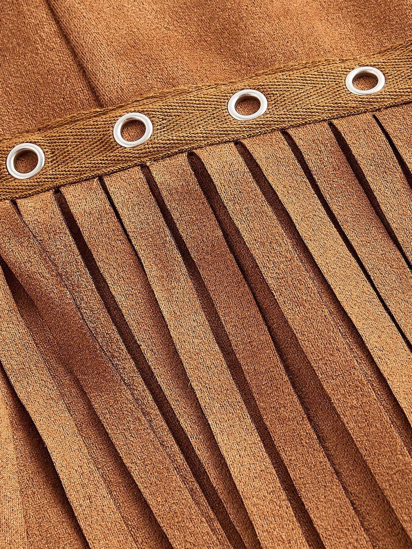 Vestido de Camurça com Franjas