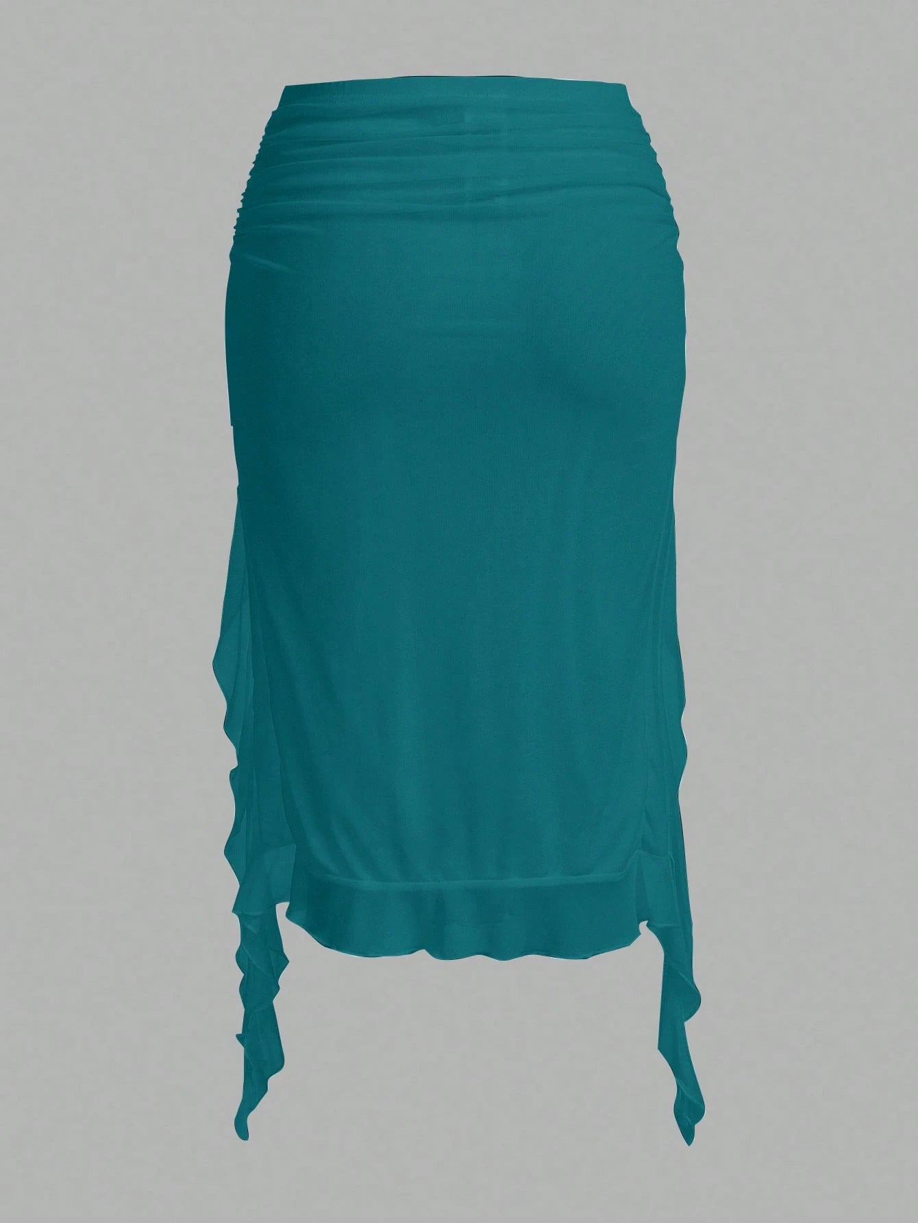 Saia com Fenda e Detalhe Franzido