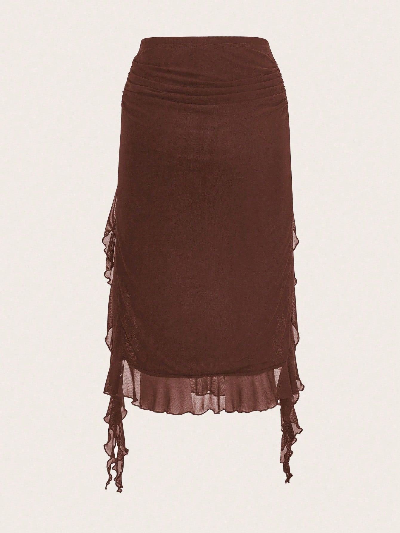 Saia com Fenda e Detalhe Franzido