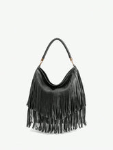 Bolsa Hobo de Couro Ecológico com Borlas