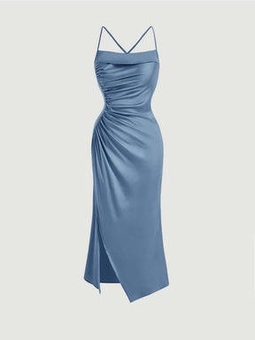 Vestido Tubinho com Fenda e Decote nas Costas
