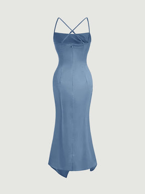 Vestido Tubinho com Fenda e Decote nas Costas