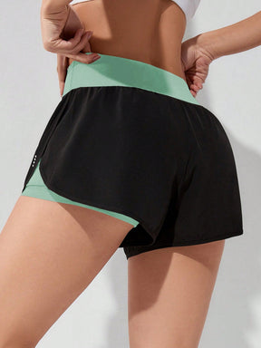 Gameset SHEIN Sport Shorts Esportivos com Bolso de Celular 2 em 1, Shorts Elásticos