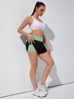Gameset SHEIN Sport Shorts Esportivos com Bolso de Celular 2 em 1, Shorts Elásticos