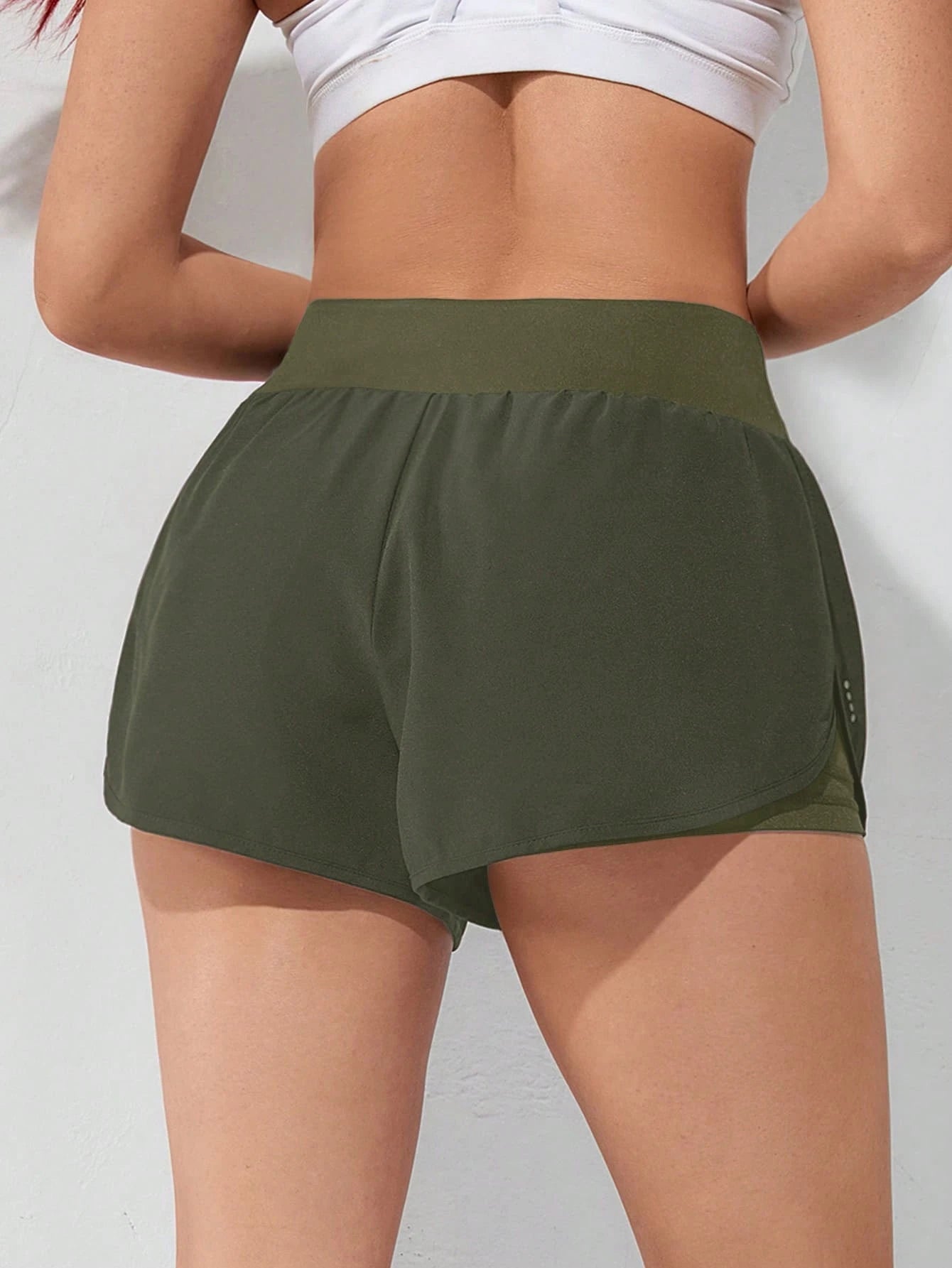 Gameset SHEIN Sport Shorts Esportivos com Bolso de Celular 2 em 1, Shorts Elásticos