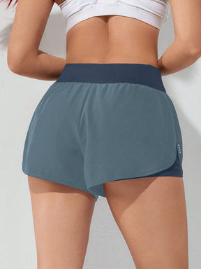 Gameset SHEIN Sport Shorts Esportivos com Bolso de Celular 2 em 1, Shorts Elásticos