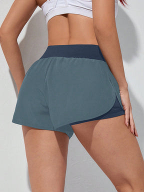 Gameset SHEIN Sport Shorts Esportivos com Bolso de Celular 2 em 1, Shorts Elásticos