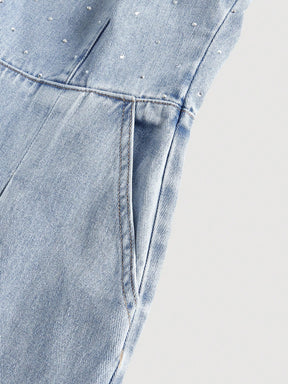 Macacão Jeans com Cinto na Cintura